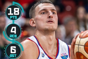 攻防俱佳！约维奇16分钟高效砍18分6助 当选塞尔维亚首战最佳球员