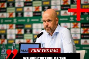 依旧控制😂滕哈赫：上半场我们控制了比赛，但丢了个不该丢的球