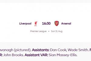 内部处罚！官方：利物浦vs阿森纳裁判调整，VAR因昨日误判被更换