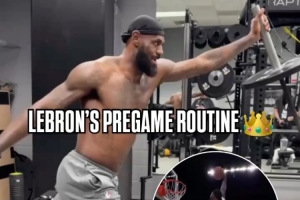 NBA官推晒詹姆斯上赛季赛前热身集锦 预热其生涯第23个赛季