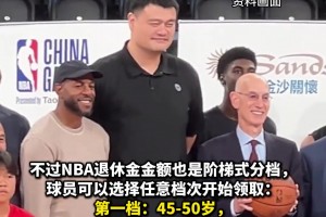 45岁姚明开始领养NBA的养老金了 每月可领1838美元~